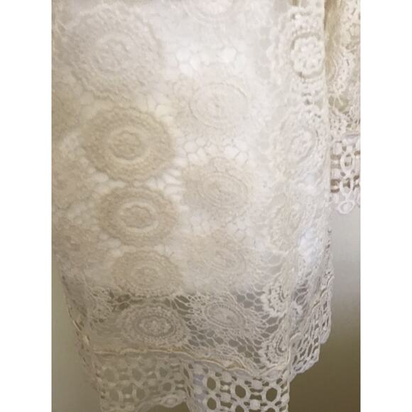 Solitaire Swim Cover Up Lace Cream Beige Lace Cover Up Size M - Picture 7 of 16